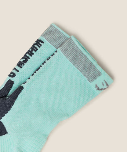 Women's Gymshark Running Elite Crew Sock Single Pop Turquoise