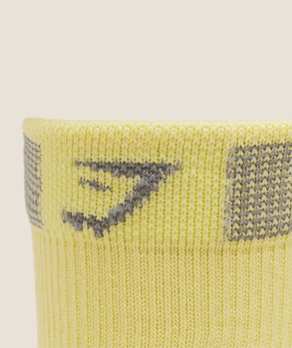 Women's Gymshark Running Elite Crew Sock Single Sorbet Yellow