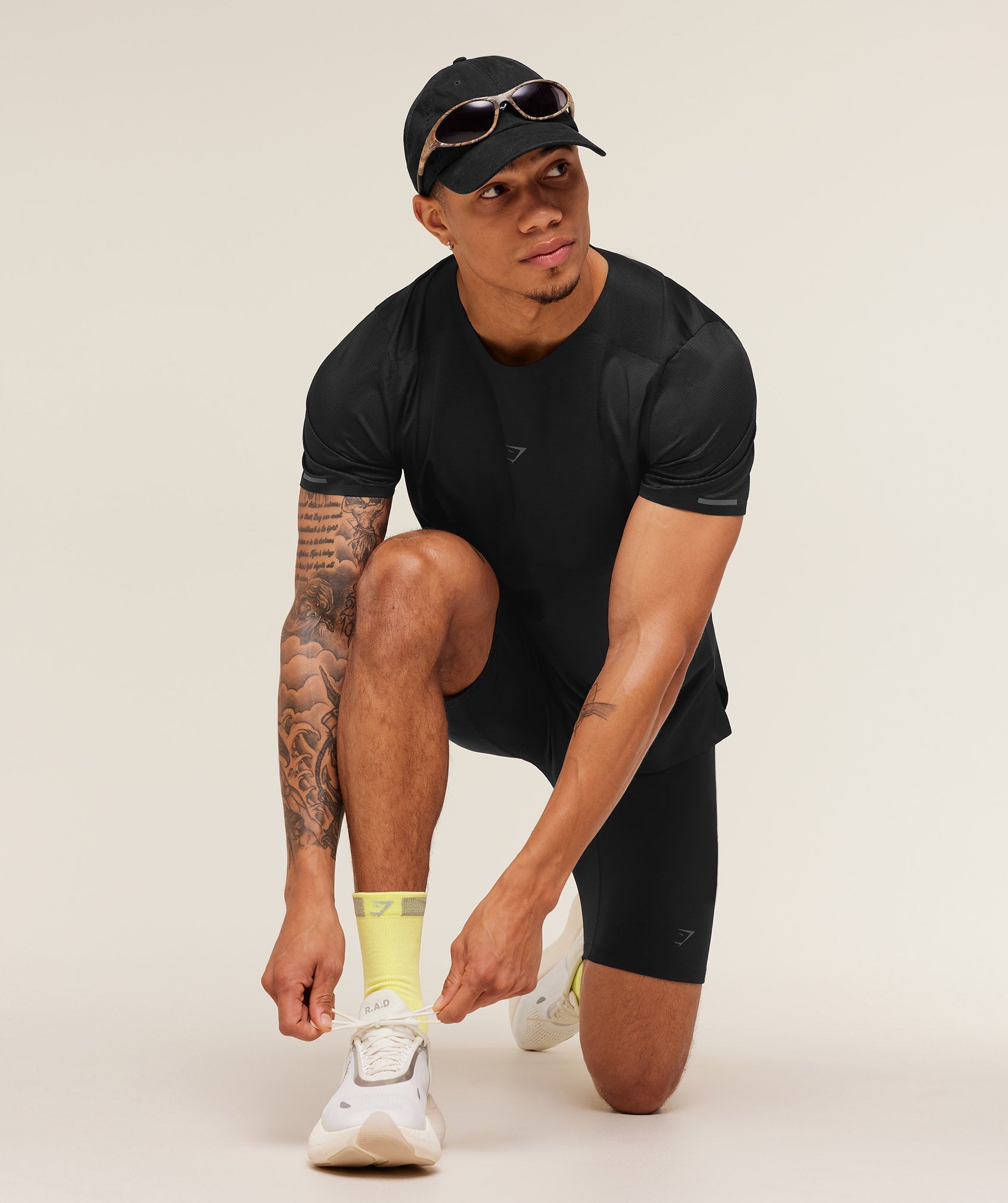 Women's Gymshark Running Elite Crew Sock Single Sorbet Yellow