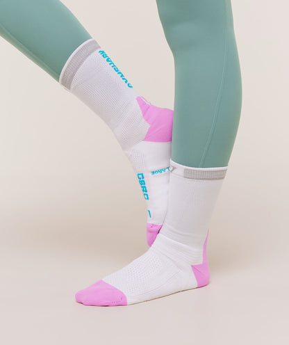 Women's Gymshark Running Elite Crew Sock Single White