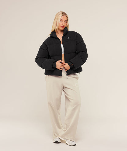 Women's Gymshark Sherpa Puffer Jacket Black