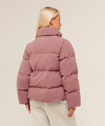 Women's Gymshark Sherpa Puffer Jacket Chestnut Pink
