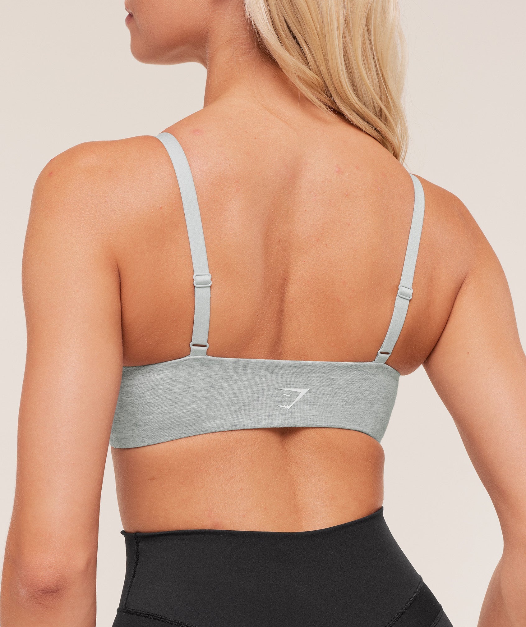 Women's Gymshark Cotton Twist Front Bralette Light Grey Core Marl