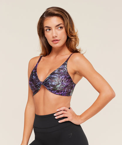 Women's Gymshark Printed Twist Front Bralette Morning Blue