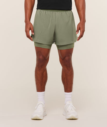 Gymshark Running 4" 2In1 Shorts Base Green