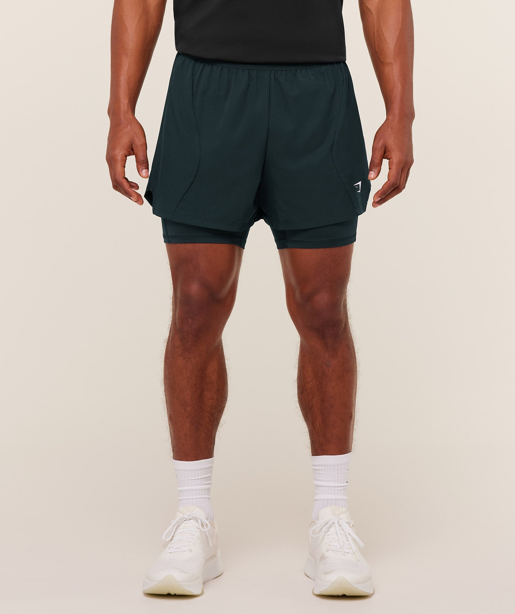 Gymshark Running 4" 2In1 Shorts Deep Petrol Blue