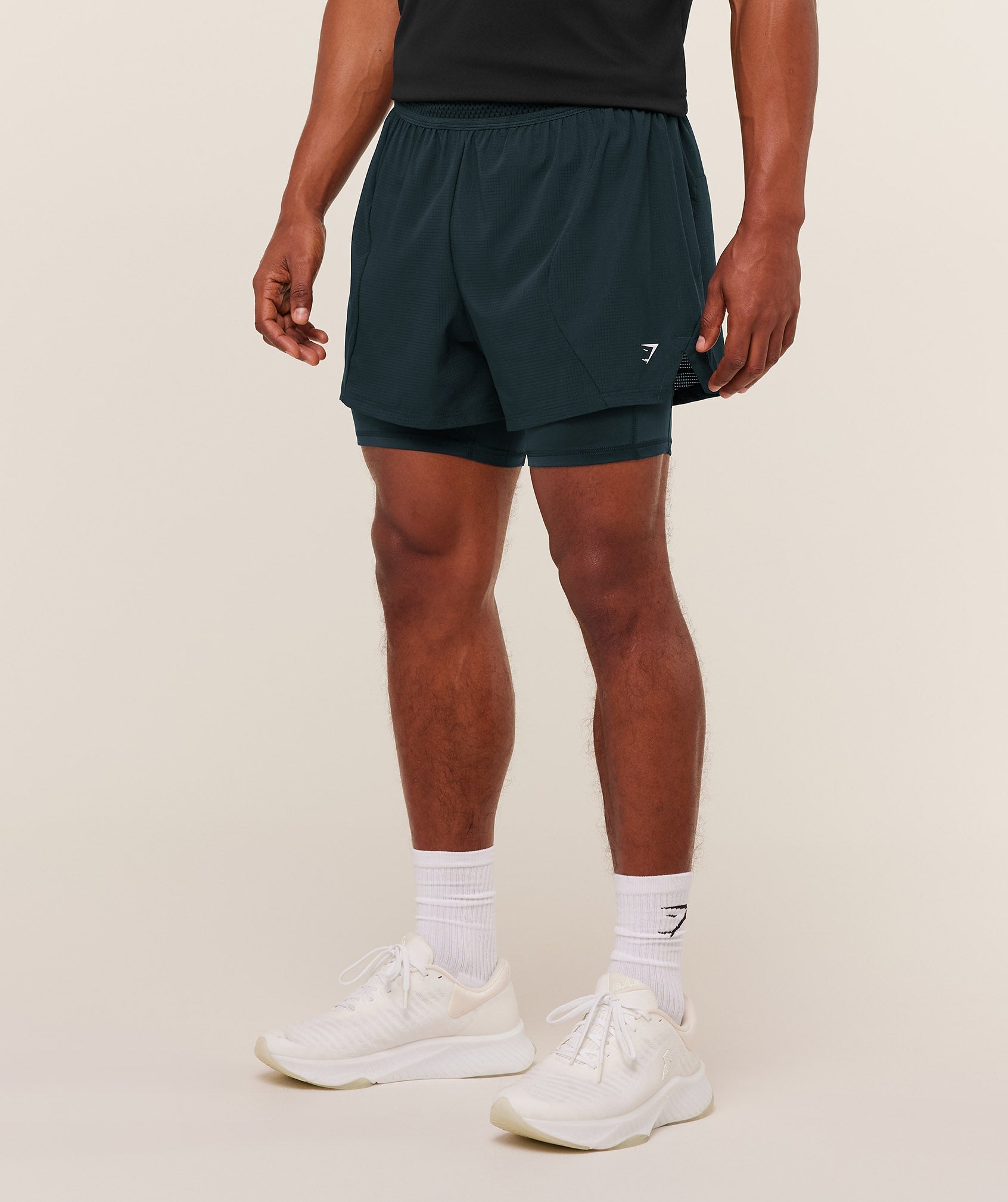 Gymshark Running 4" 2In1 Shorts Deep Petrol Blue