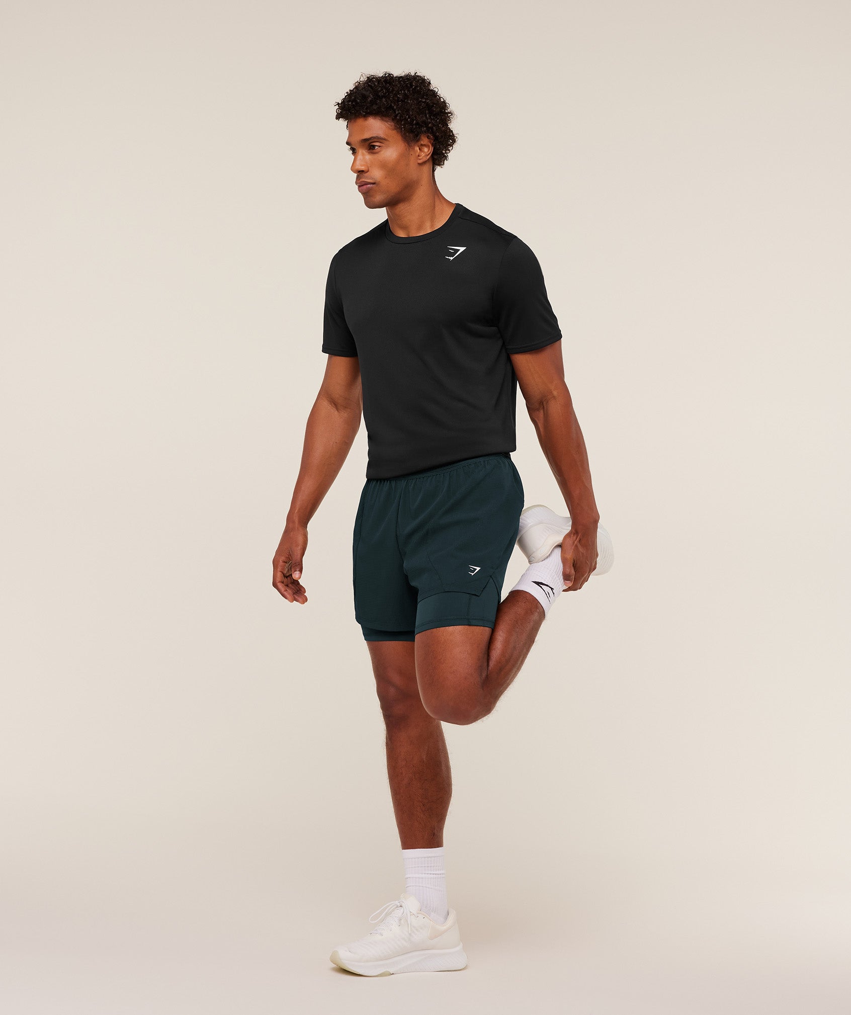 Gymshark Running 4" 2In1 Shorts Deep Petrol Blue
