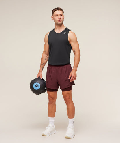 Gymshark Running 4" 2In1 Shorts Rich Maroon