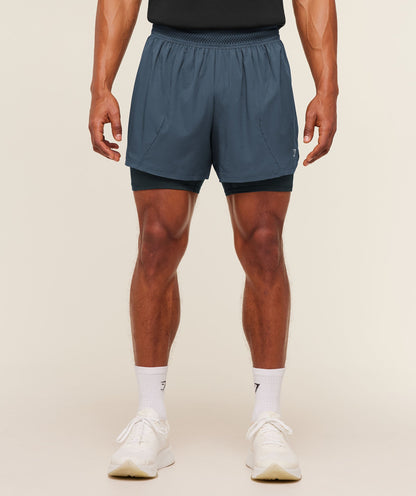 Gymshark Running 4" 2In1 Shorts Gs Stealth Blue