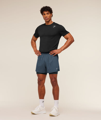 Gymshark Running 4" 2In1 Shorts Gs Stealth Blue