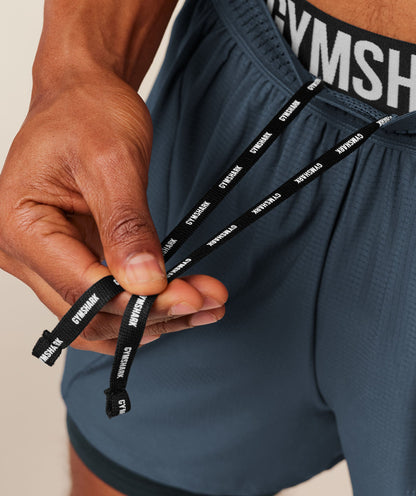 Gymshark Running 4" 2In1 Shorts Gs Stealth Blue