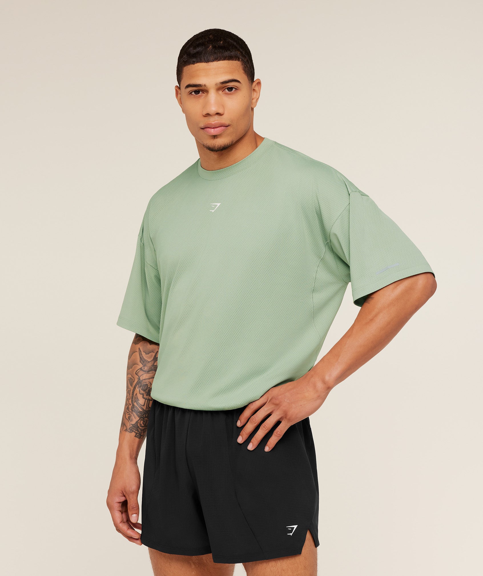 Gymshark Running Graphic T-Shirt Gs Haze Green