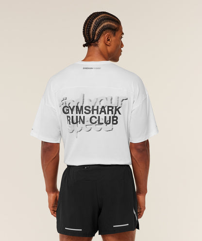 Gymshark Running Graphic T-Shirt Gs White