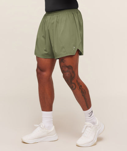 Gymshark Running 5" Shorts Gs Grounded Green