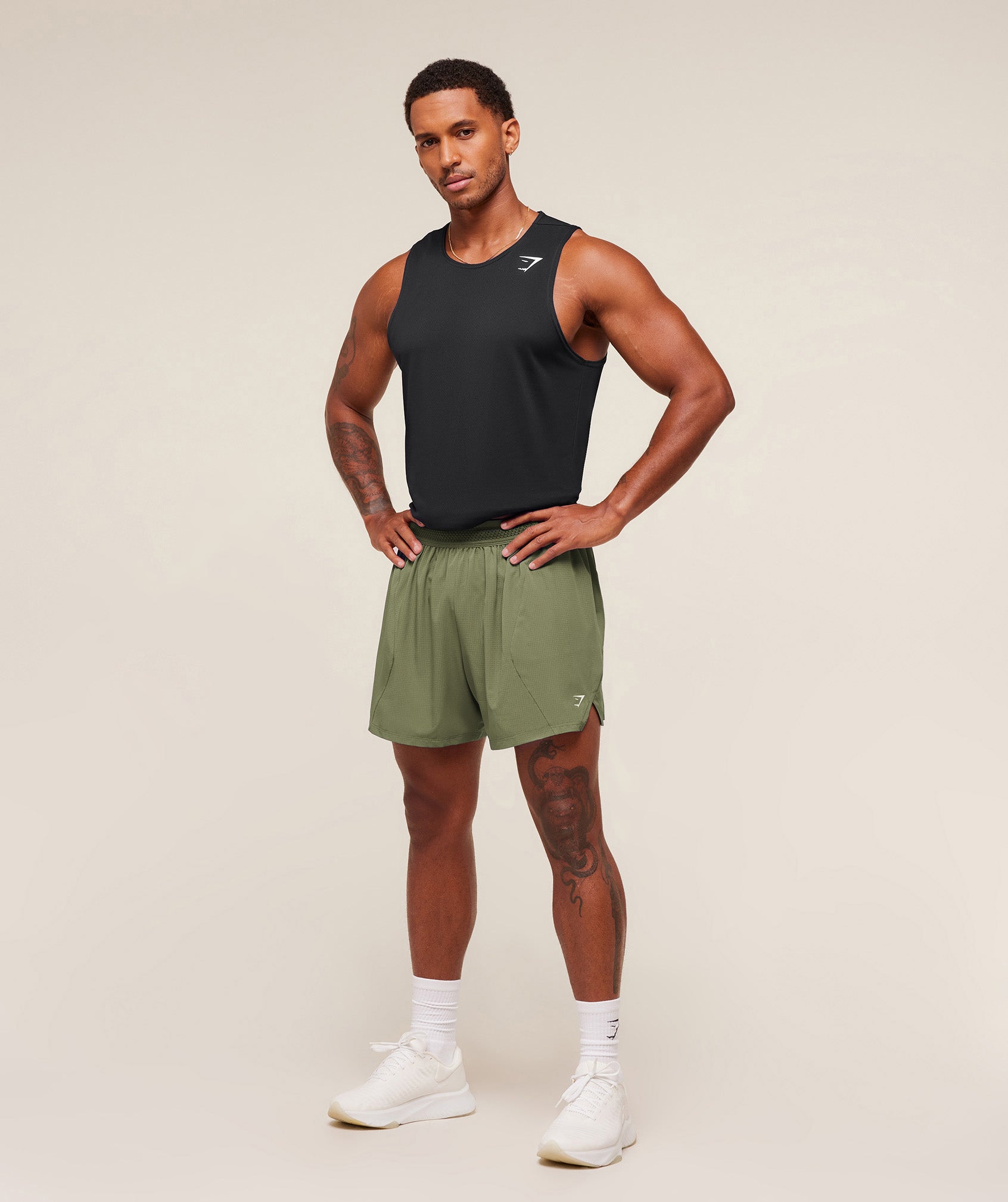 Gymshark Running 5" Shorts Gs Grounded Green
