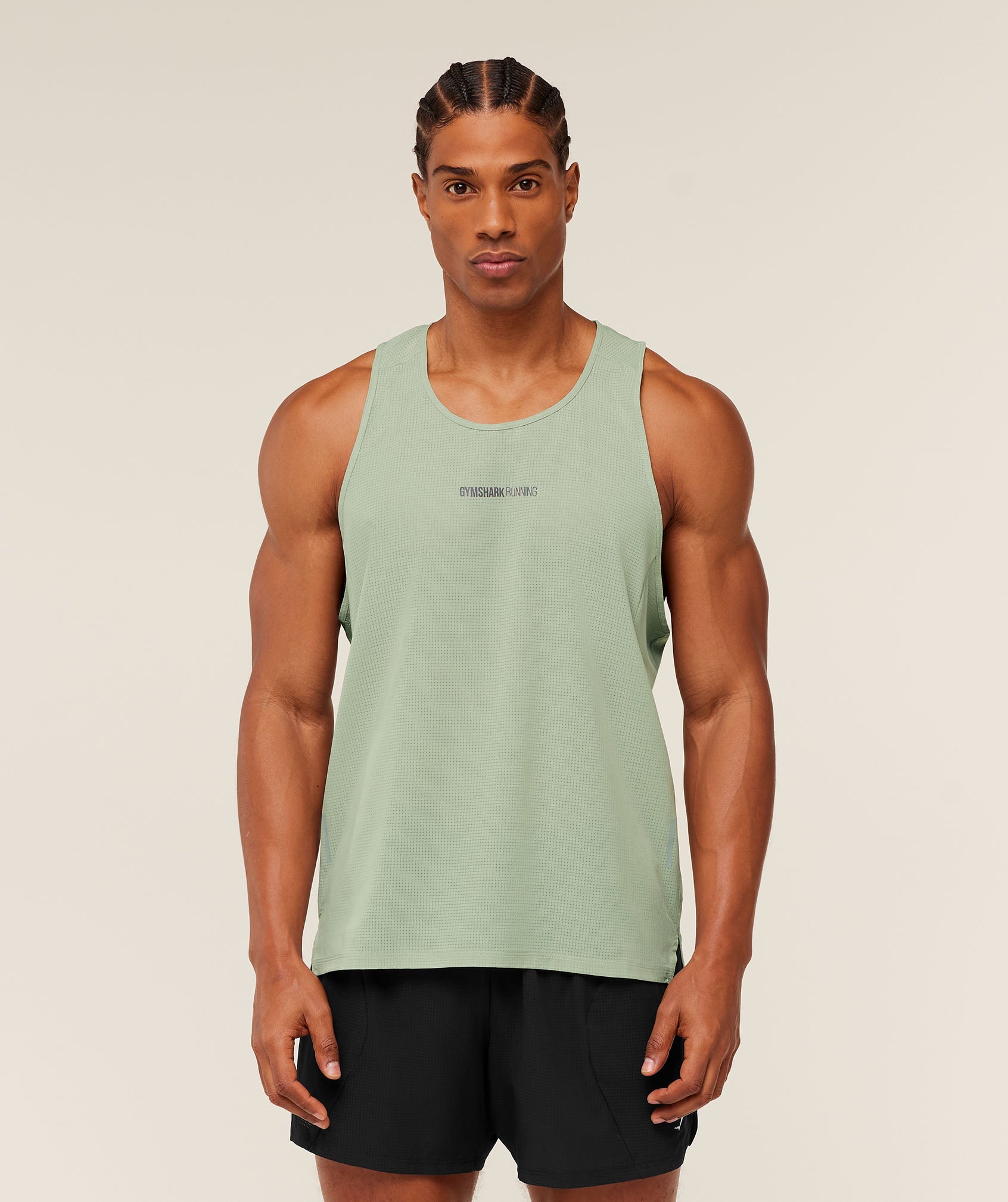 Gymshark Running Tank Gs Haze Green