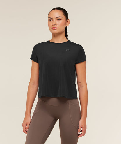 Women's Gymshark Running Short Sleeve T-Shirt Gs Black