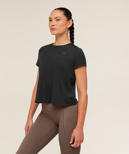 Women's Gymshark Running Short Sleeve T-Shirt Gs Black