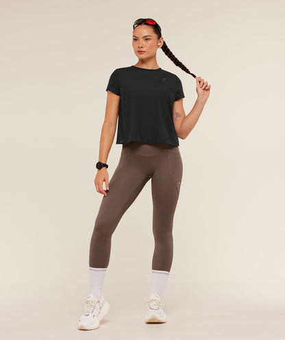 Women's Gymshark Running Short Sleeve T-Shirt Gs Black