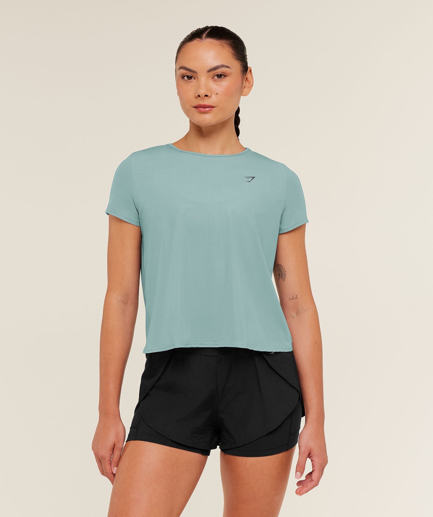 Women's Gymshark Running Short Sleeve T-Shirt Gs Storm Blue