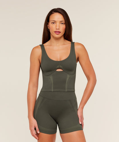 Women's Gymshark Weekend Seamless Tank Top Strength Green