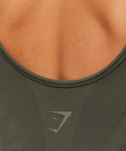Women's Gymshark Weekend Seamless Tank Top Strength Green