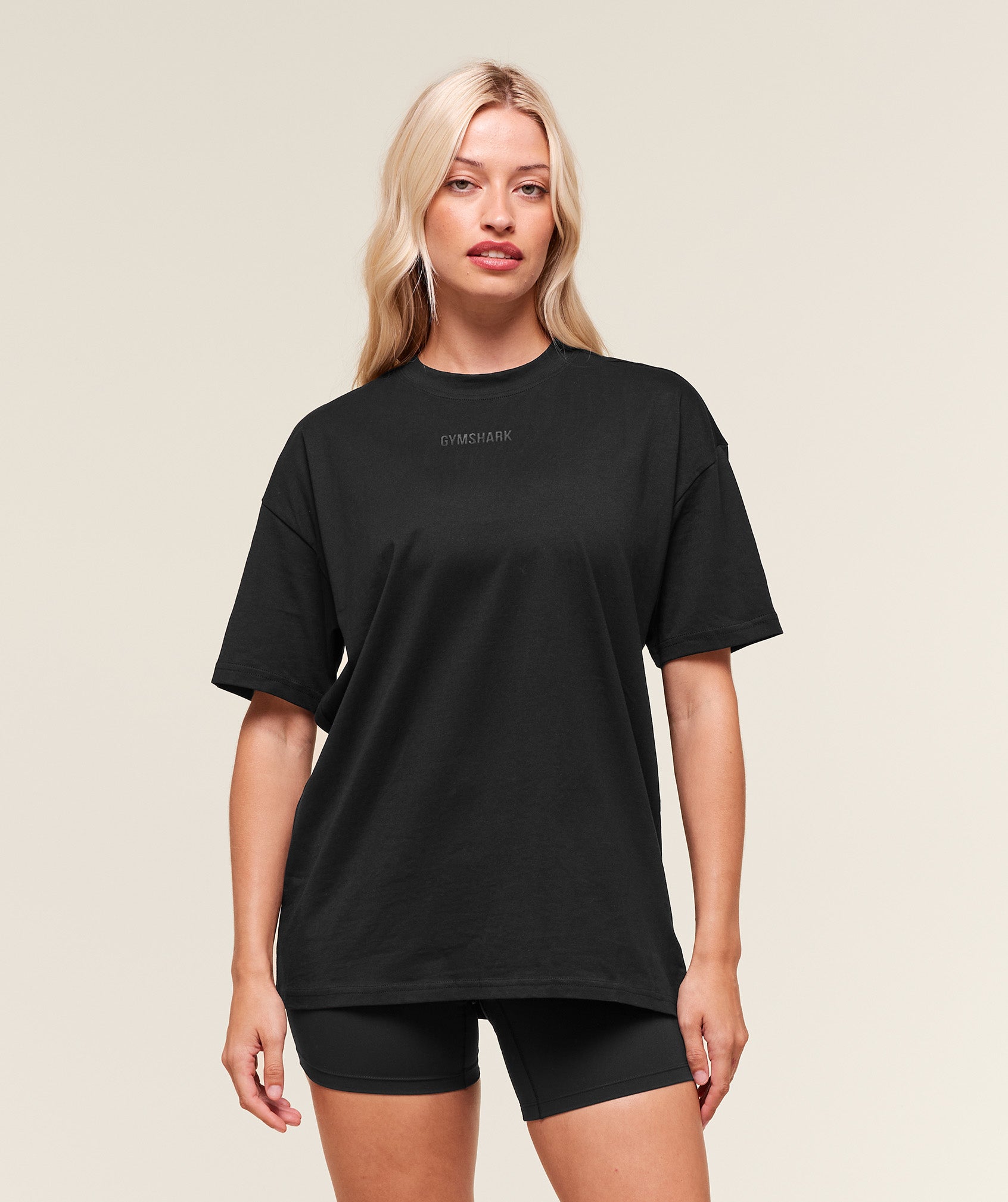 Women's Gymshark Block Oversized T-Shirt Black