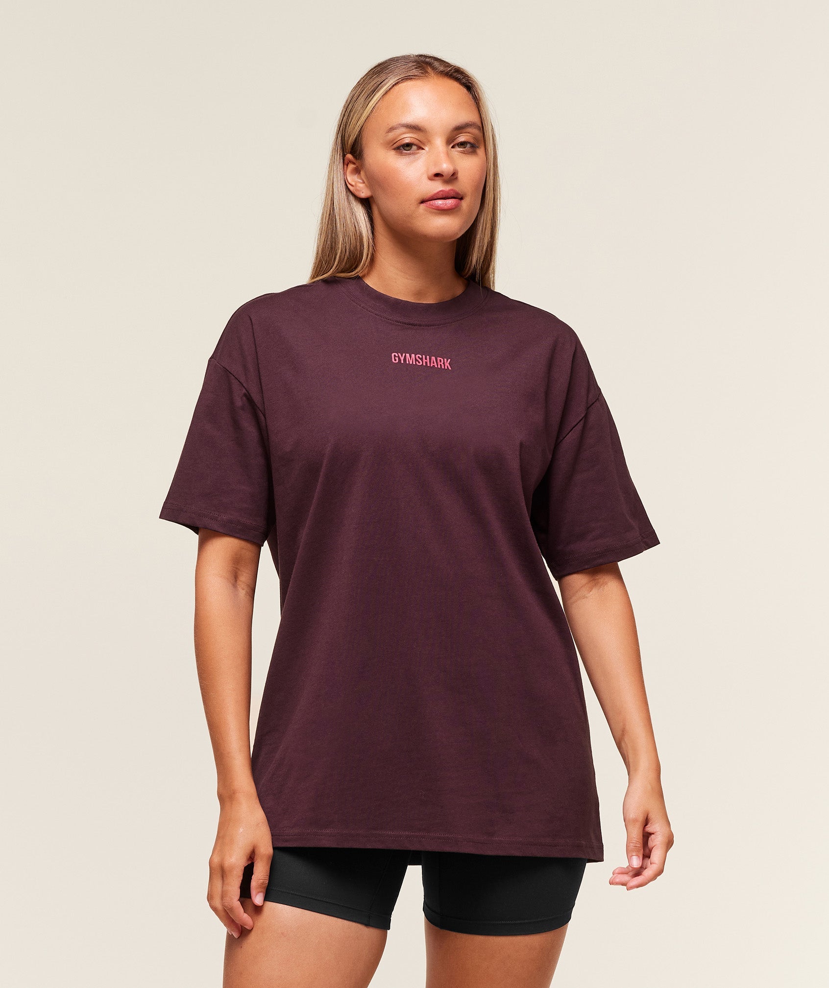 Women's Gymshark Block Oversized T-Shirt Cherry Purple
