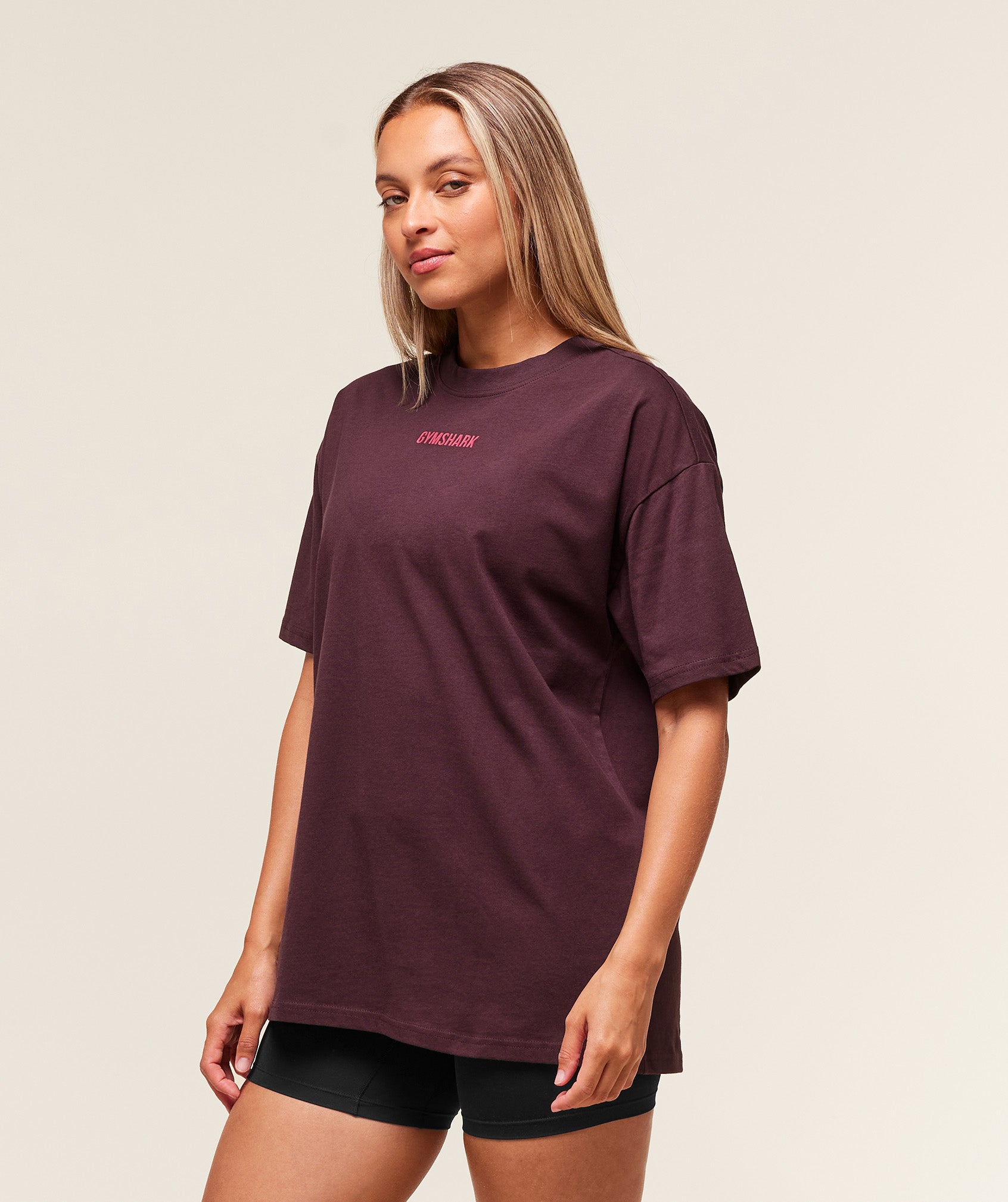 Women's Gymshark Block Oversized T-Shirt Cherry Purple