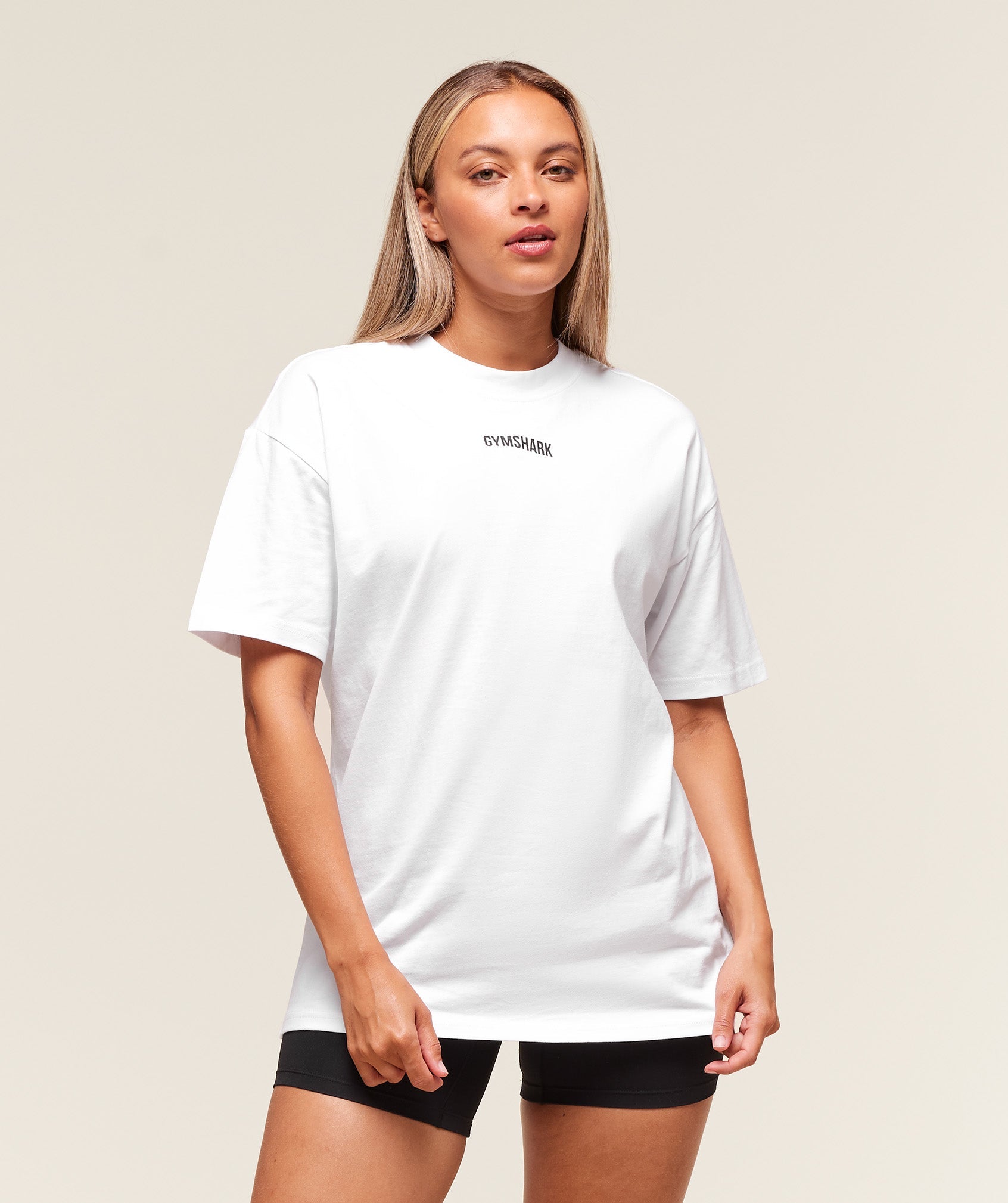 Women's Gymshark Block Oversized T-Shirt White