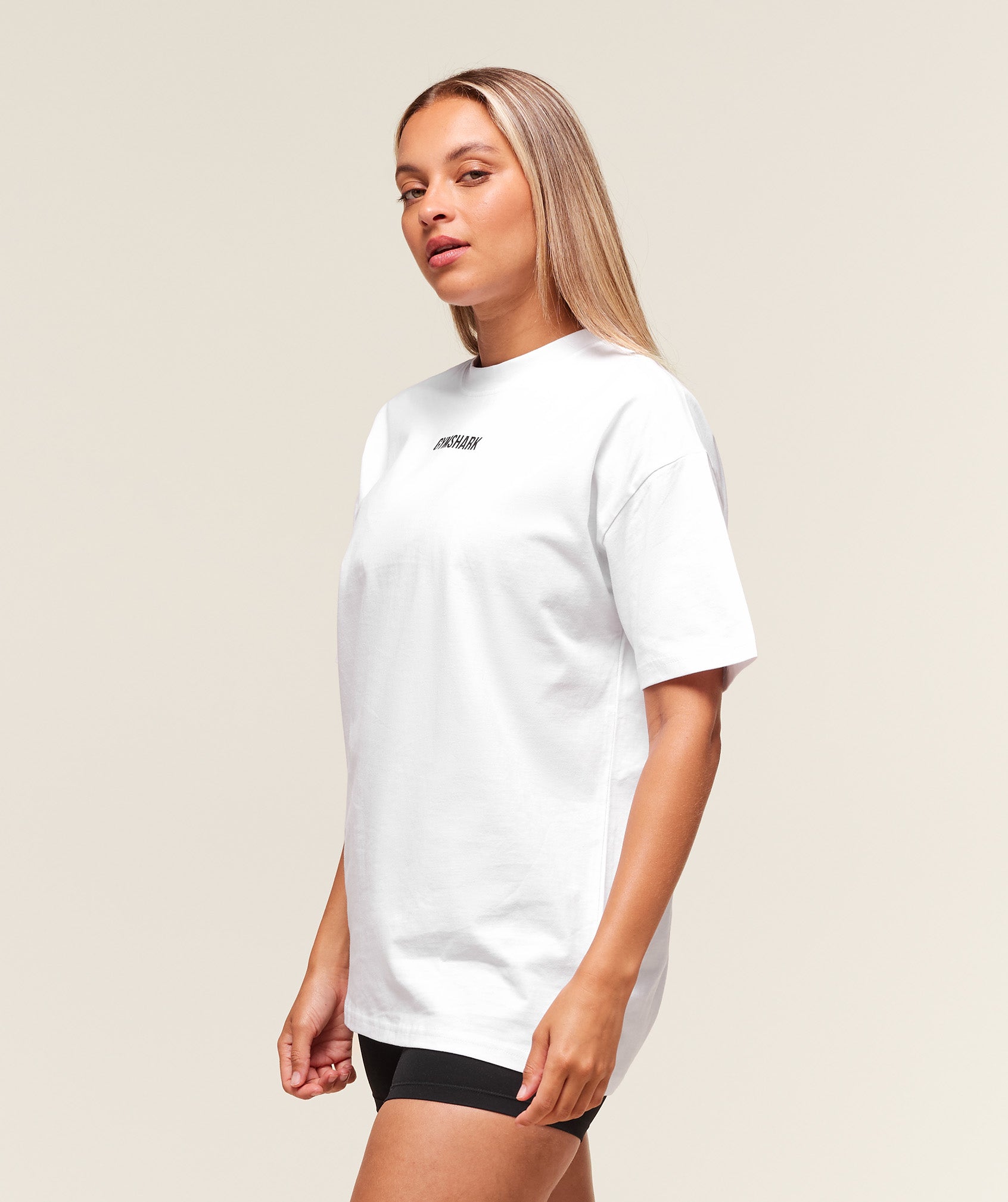 Women's Gymshark Block Oversized T-Shirt White
