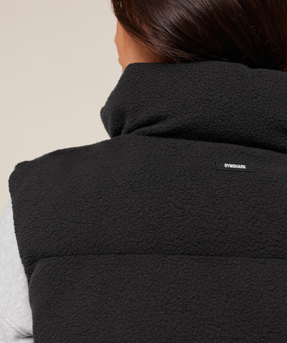Women's Gymshark Borg Puffer Vest Black