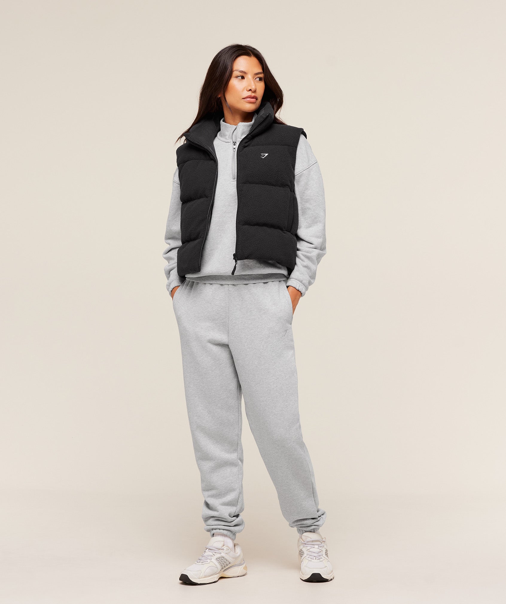 Women's Gymshark Borg Puffer Vest Black