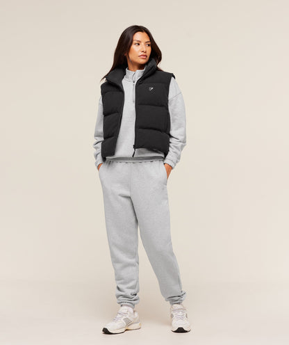 Women's Gymshark Borg Puffer Vest Black