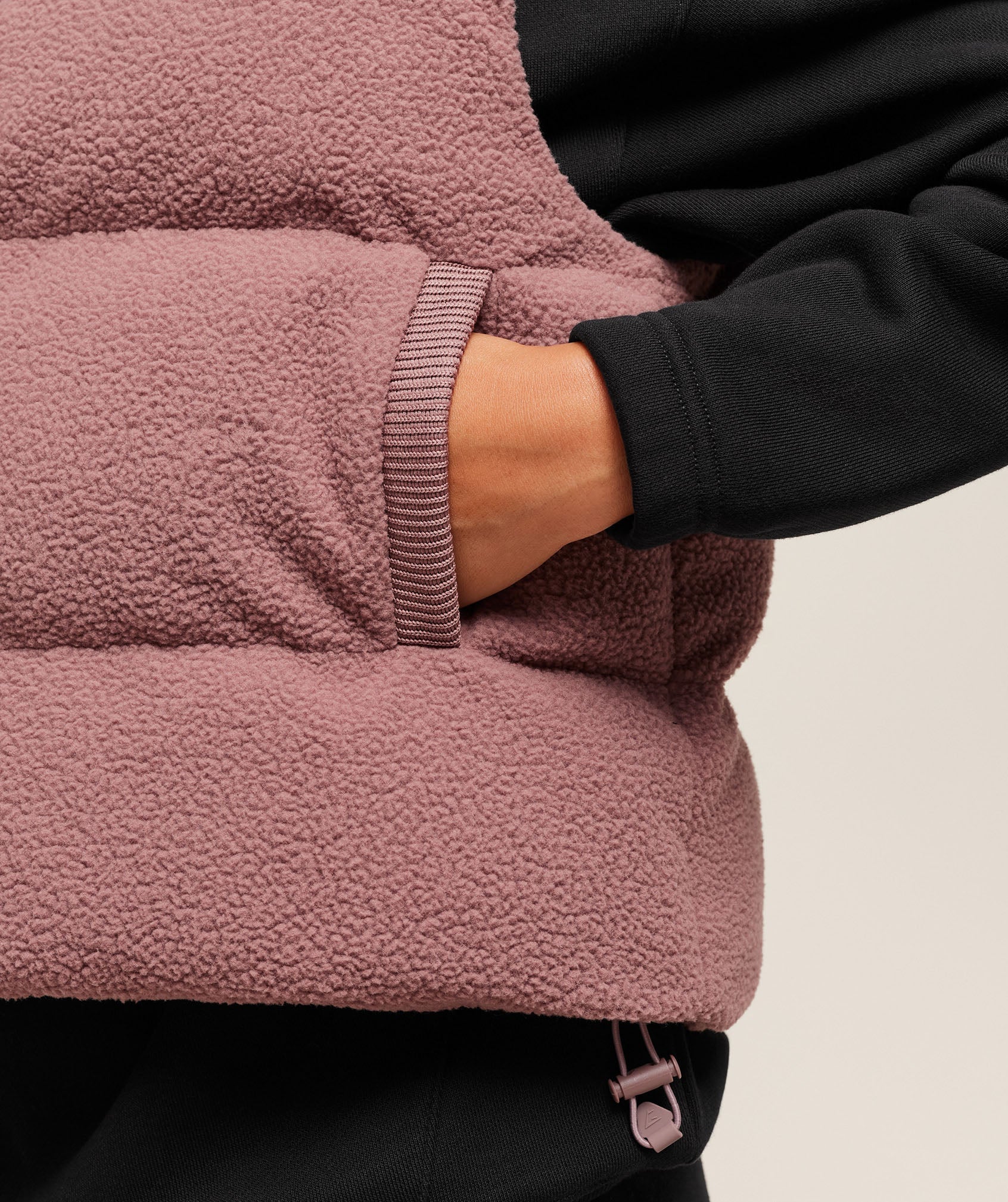 Women's Gymshark Borg Puffer Vest Chestnut Pink
