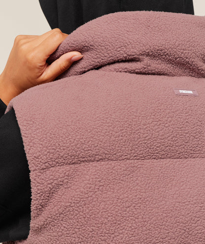 Women's Gymshark Borg Puffer Vest Chestnut Pink