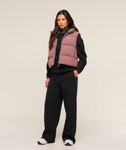 Women's Gymshark Borg Puffer Vest Chestnut Pink