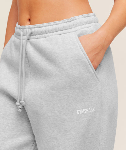 Women's Gymshark Cosy Luxe Straight Leg Regular Joggers Soft Grey Marl