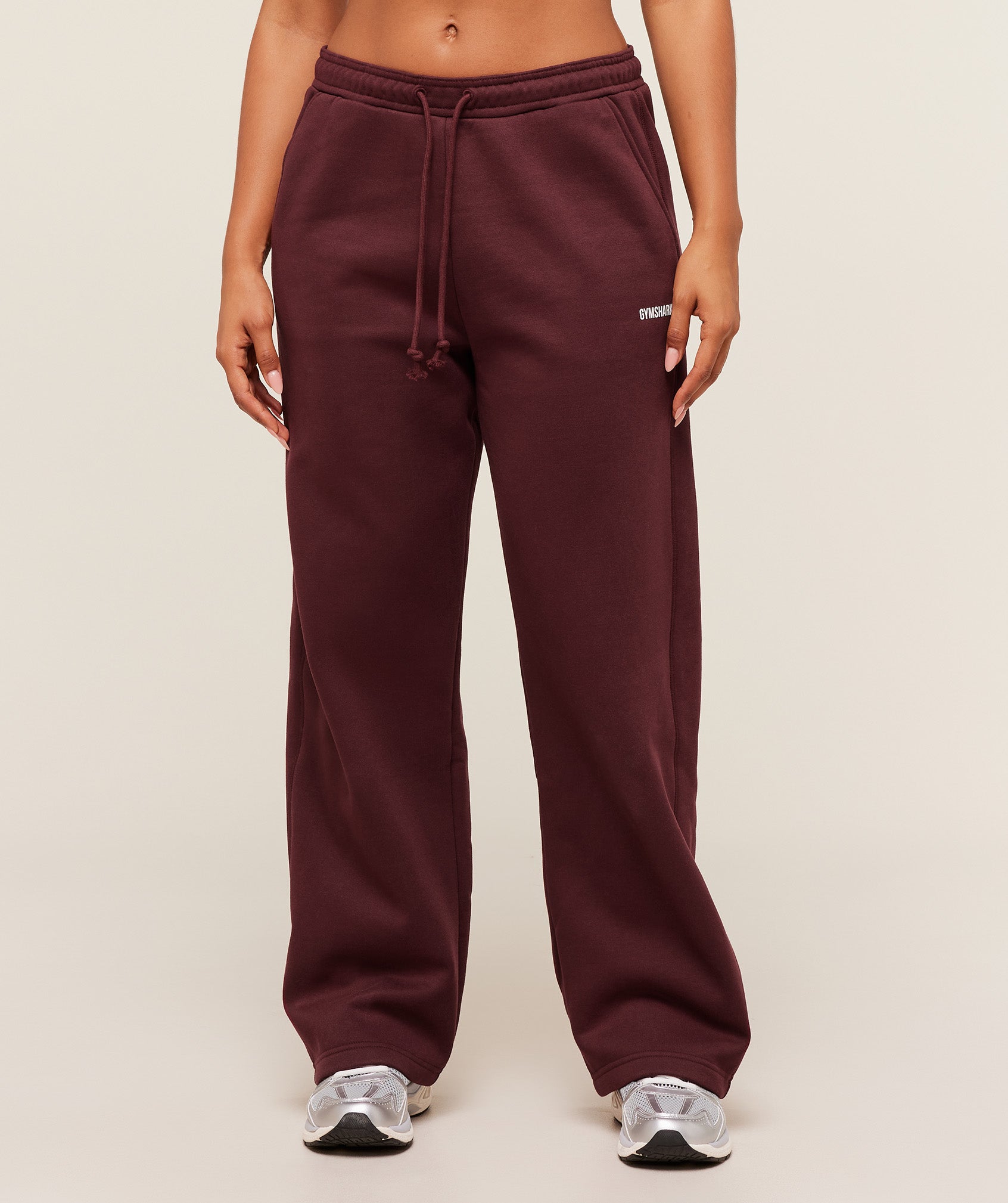 Women's Gymshark Cosy Luxe Straight Leg Regular Joggers Rich Maroon
