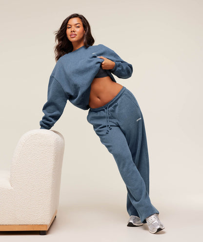 Women's Gymshark Cosy Luxe Sweatshirt Compound Blue Marl