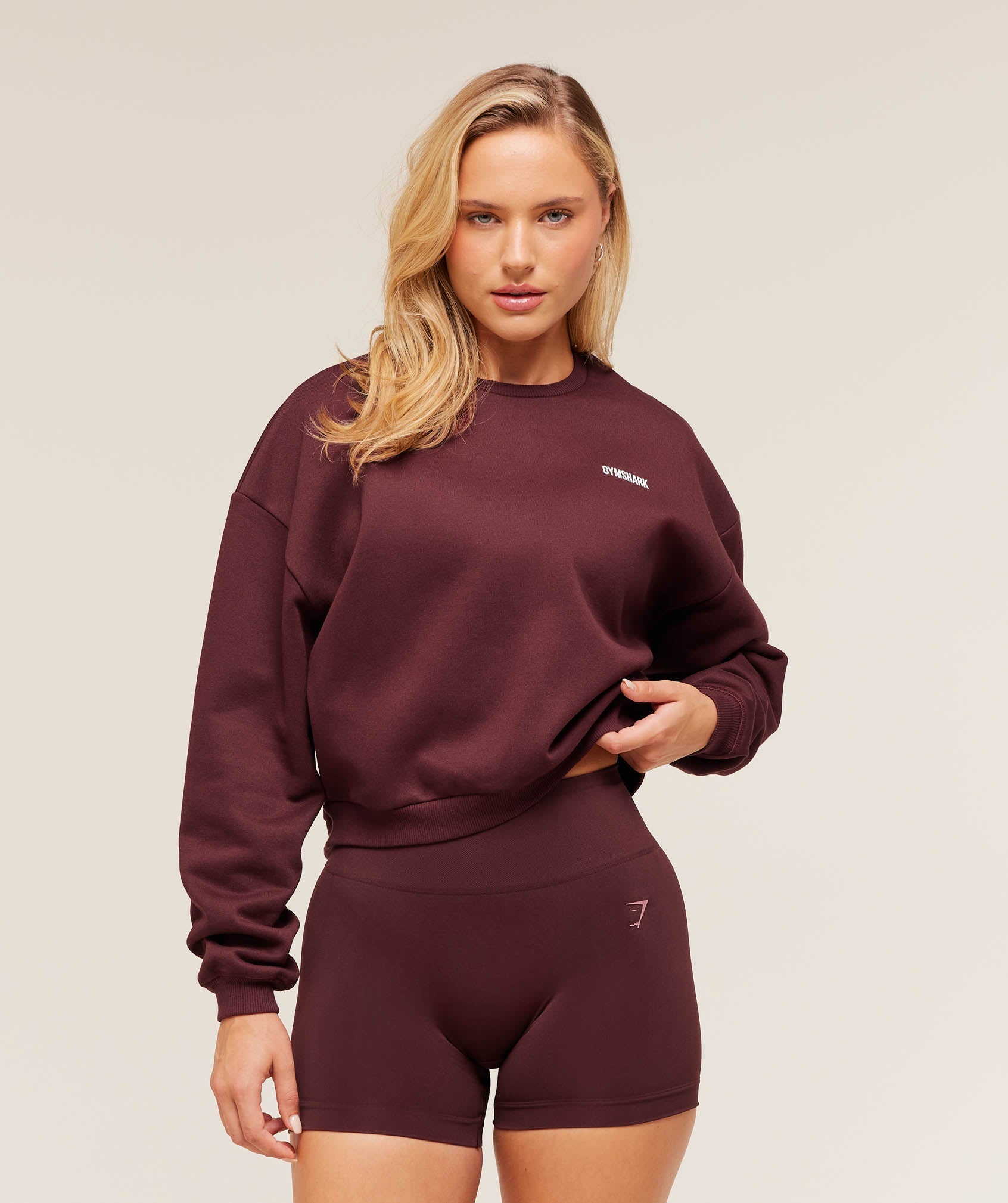 Women's Gymshark Cosy Luxe Sweatshirt Rich Maroon