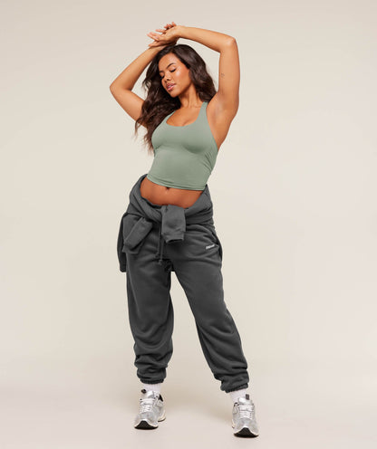Women's Gymshark Cosy Luxe Cuffed Joggers Onyx Grey