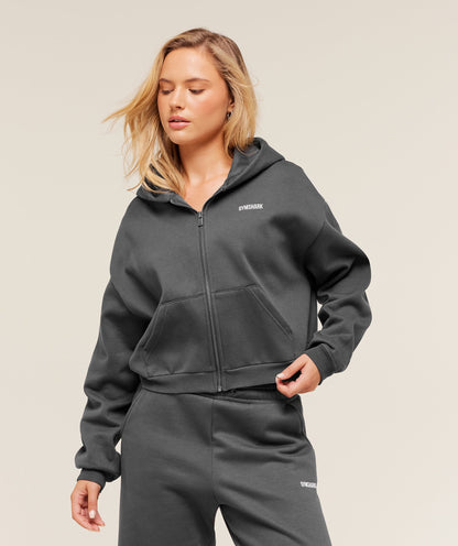 Women's Gymshark Cosy Luxe Zip Through Hoodie  Grey