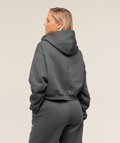 Women's Gymshark Cosy Luxe Zip Through Hoodie Onyx Grey