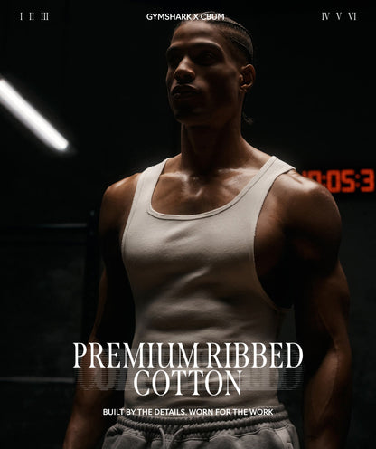Gymshark Gymshark X Cbum Ribbed Tank Bros Stone Grey Marl