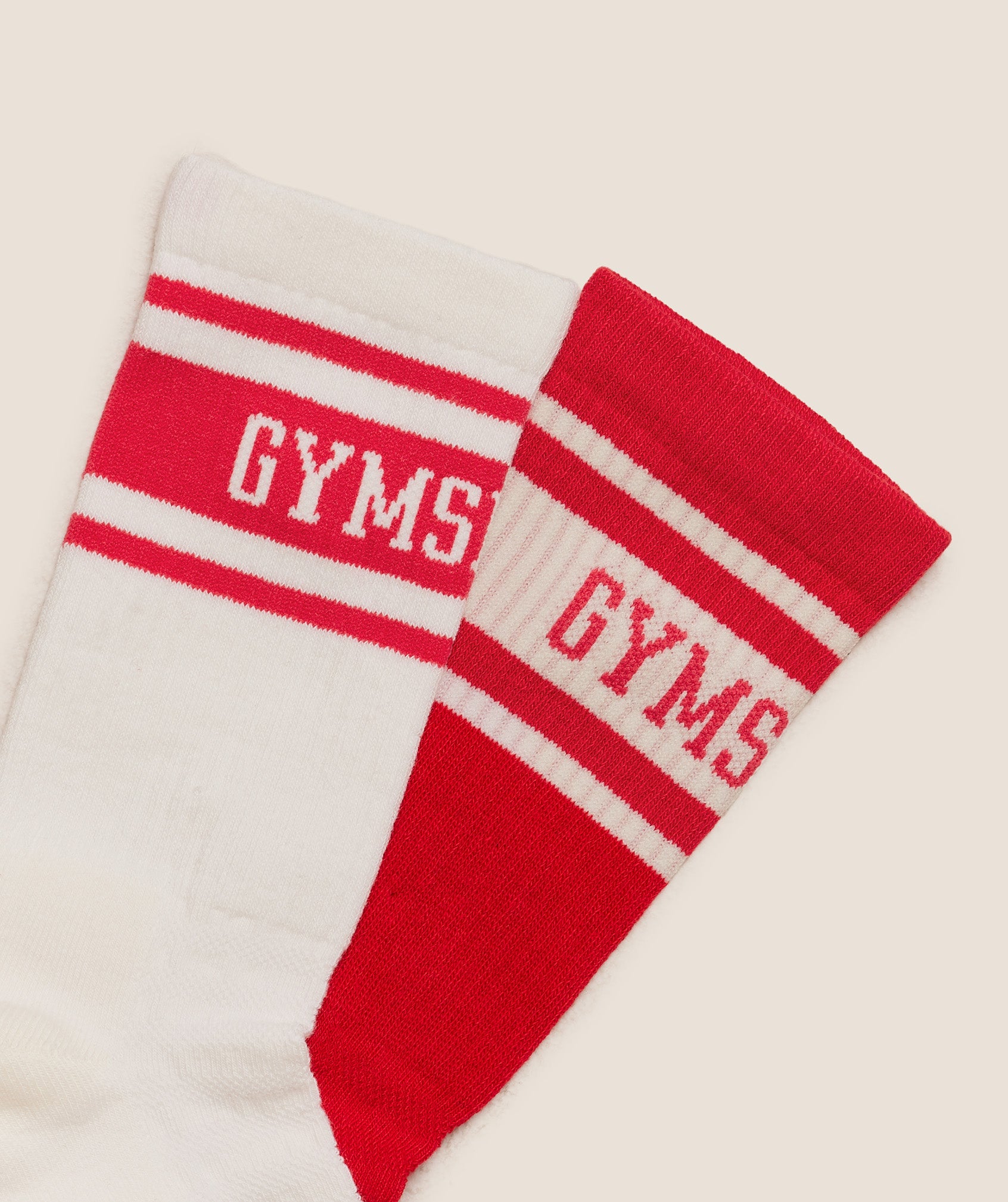 Women's Gymshark Collegiate Crew Sock 2Pk Athletic Red