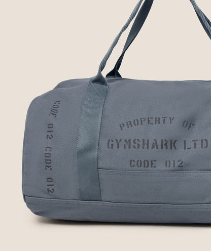 Gymshark Graphic Duffle Bag Iron Blue