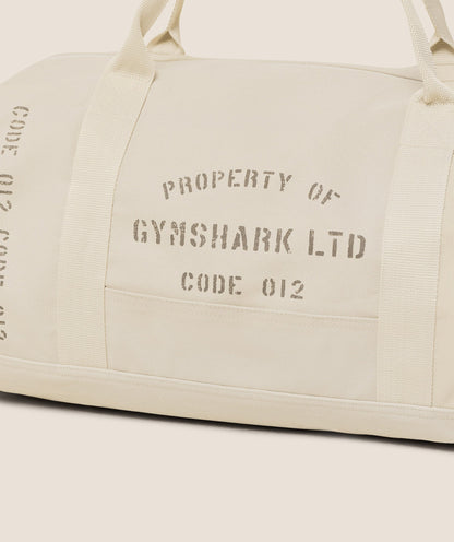 Gymshark Graphic Duffle Bag Pebble Grey