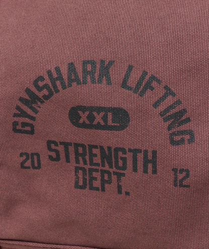 Gymshark Strength Dept Canvas Duffle Bag Burgundy Brown